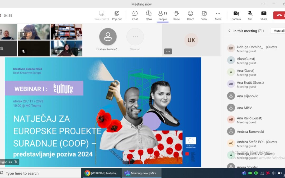 Održana dva webinara Desk Kreativne Europe – Kultura