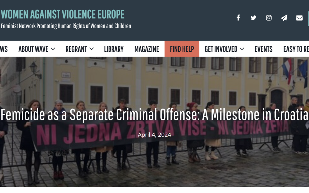 Femicid – zasebno kazneno djelo u Hrvatskoj